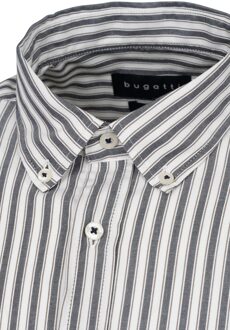 Bugatti Herren Shirt met streepjesprint Marineblauw - 2XL