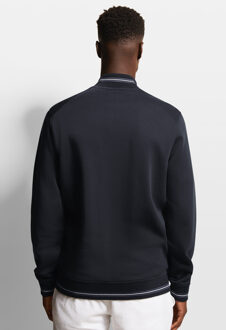 Bugatti Herren Sweater met college kraag Marineblauw - XL