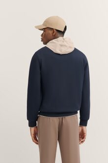 Bugatti Herren Sweatjack met sportieve collegekraag Marineblauw