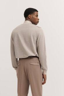 Bugatti Herren Sweatshirt Troyer met opstaande kraag & ritssluiting Taupe