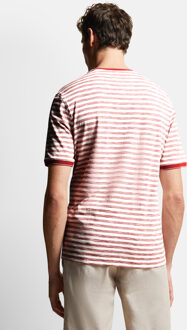 Bugatti Herren T-shirt met fineliner strepen Roest