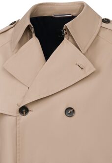 Bugatti Herren Trenchcoat met bindceintuur & overhemdkraag - maat 54 (Borst) Beige