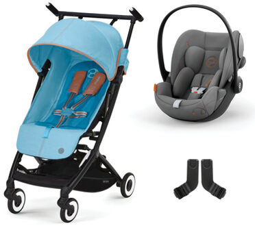 Buggy Libelle Beach Blue inclusief baby-autozitje Cloud G i-Size Lava Grey en Adapter Blauw