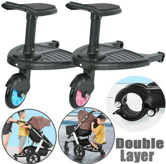 Buggy Stroller Step Board Stand Child Wheeled Pushchair Connector with Seat