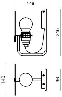 Bugia LED wandlamp, 1-lamp geel