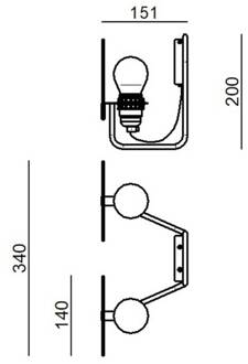 Bugia LED wandlamp 2-lamps zwart