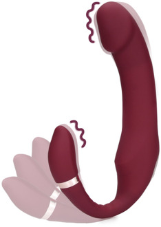 Buigbare Vibrerende Strapless Strap-on - Merlot Druif