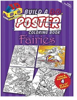 Build a 3-D Poster Coloring Book - Fairies