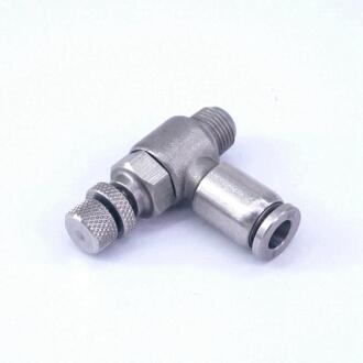 Buis 6 Mm * 1/8 "Bsp 304 Roestvrij Snelheid Regelklep Pneumatische Elbow Quick Fitting Roestwerende Antioxidation