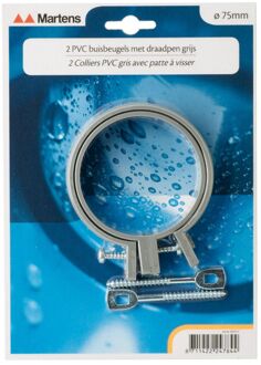 Buisbeugel Met M6-pen - Pvc - Grijs - Ø75mm - 2 Stuks