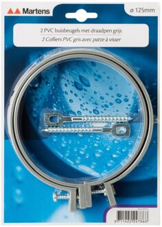 Buisbeugel Met M8-pen Pvc Grijs 125mm 2 Stuks