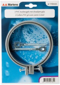 Buisbeugel Met M8-pen - Pvc - Grijs - Ø110mm - 2 Stuks