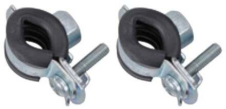 Buisklem, 12 - 14 mm, geluiddicht, voor 1/4", met stokschroef M8 x 80 mm (2x) - 973550255