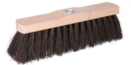 Buiten bezemkop - hout - schroefdraad - 29 cm - arenga vezels - zwart - straatbezem - buitenbezem