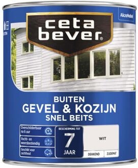 Buiten Gevel & Kozijn Snel Beits - Dekkend Zijdemat - Wit - 750 ml