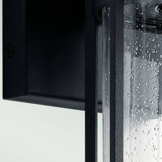 Buiten hanglamp Camillo, zwart, aluminium, glas, E27 zwart, helder