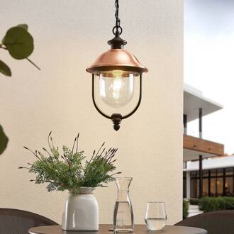 buiten hanglamp Clint, metaal, zeewaterbestendig, E27 zwart, koper