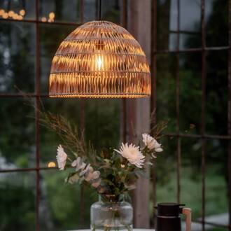 buiten hanglamp Lace natuurvezel, stekkerkabel, Ø46cm natuurlijke kleur, zwart
