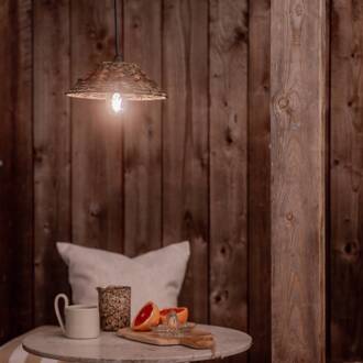 buiten hanglamp LIS, bruin, stekker, Ø 27 cm bruin, zwart