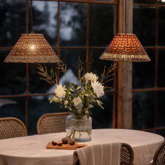 buiten hanglamp LIS, bruin, stekker, Ø 45 cm bruin, zwart