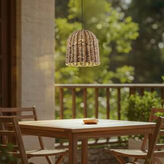 buiten hanglamp Taryn, bruin, kunststof, IP44 35cm licht hout, zwart