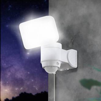 BUITEN-LED-SOLAR-WANDLAMP MET SENSOR ZWART 'CASABAS'