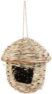 Buiten Opknoping Vogelhuisje Natuurlijke Hand Geweven Vogelnest Hut Voor Vink Kanarie Bulb groot