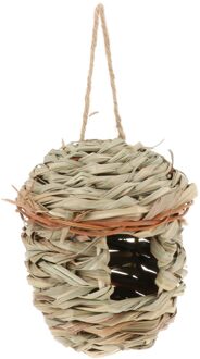 Buiten Opknoping Vogelhuisje Natuurlijke Hand Geweven Vogelnest Hut Voor Vink Kanarie Bulb medium