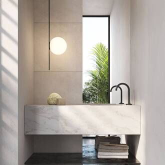 buiten plafondlamp Atmosphere zwart 133 cm kunststof matzwart, wit