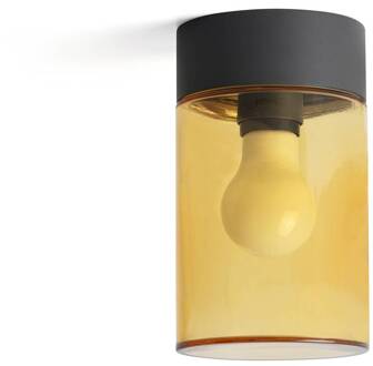 Buiten plafondlamp Kila, barnsteen antraciet, barnsteen