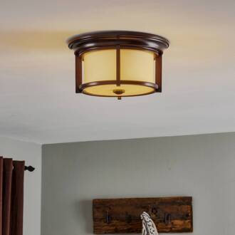 Buiten plafondlamp Merrill in brons brons, crème