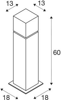 buiten sokkellamp Square Pole 60 - edelstaal