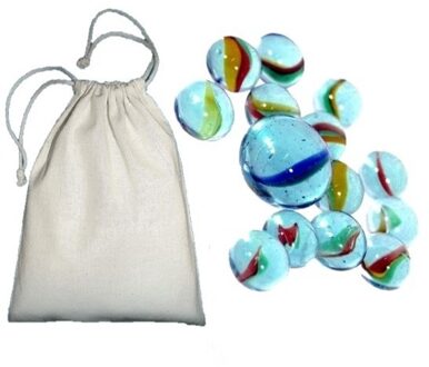 Buiten speelgoed set - Knikkerzak - canvas - met trekkoord - 162 knikkers - knikkeren