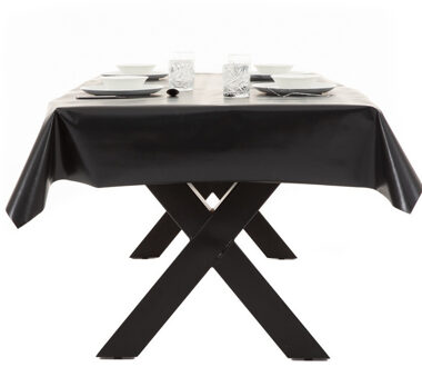 Buiten tafelkleed/tafelzeil zwart 140 x 180 cm rechthoekig