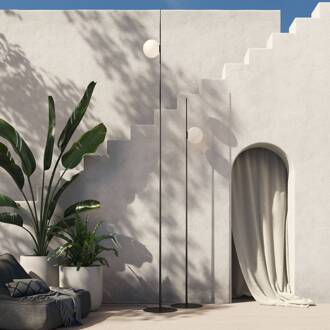 buiten vloerlamp Atmosphere zwart 178 cm kunststof matzwart, wit