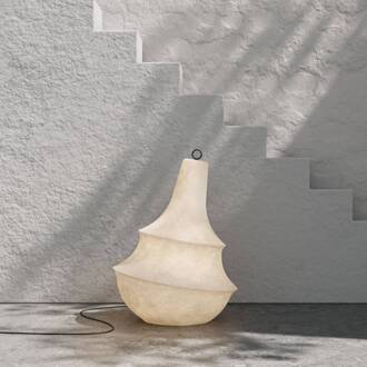 buiten vloerlamp Lady D, hoogte 89 cm, wit, glasvezel