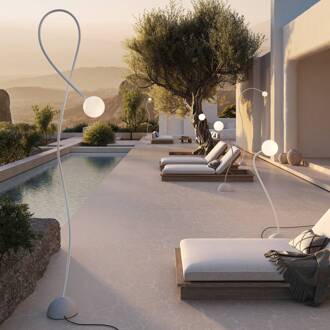 buiten vloerlamp Moony, wit, Ø 15 cm, hoogte 145 cm PMMA