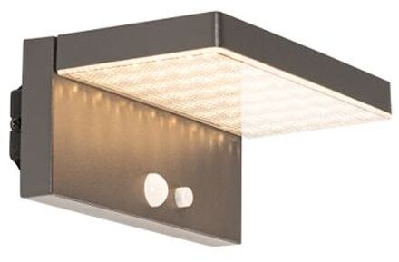 Buiten wandlamp donkergrijs incl. LED en dimlicht op solar