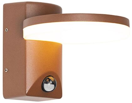 Buiten wandlamp roestbruin incl. LED IP54 bewegingssensor