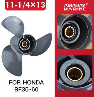 Buitenboordmotor Propeller Voor Honda 35hp 40hp 50hp 60hp 11 1/4*13 Boot Motor Aluminium Schroef 3 Blade 13 spline Scheepsmotor Deel