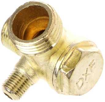 Buitendraad 3 Way Metal Air Compressor Terugslagklep Gold Tone R9UC