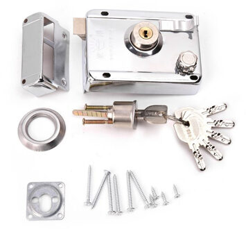 Buitenkant Ijzeren Deur Sloten Beveiliging Anti-diefstal Slot Meerdere Verzekering Slot Hout Gate Lock Voor Meubels Hardware rechtsaf