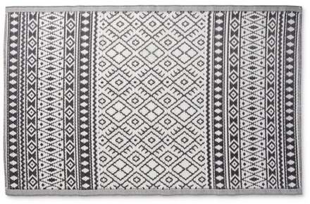 Buitenkleed ethnic - zwart/wit - 120x180 cm