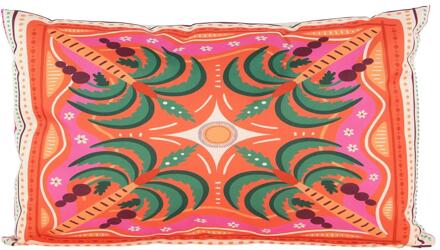 Buitenkussen palmboom 30x50cm rood