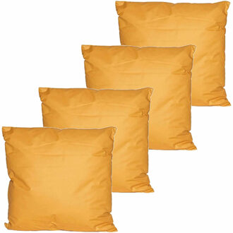 Buitenkussens - 4x - oker geel - 45 x 45 cm - binnen/buiten