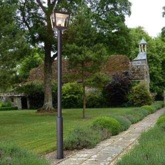 buitenlamp Dunia, antraciet, metaal, hoogte 220 cm donkergrijs