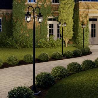 buitenlamp Farley, 215 cm, 2-lamps, IP44, E27 donkergrijs, transparant