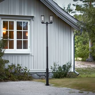 buitenlamp Siveta, 240 cm, 2-lamps, zwart, E27, IP65