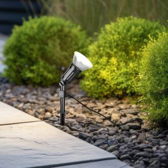 Buitenspot Caceres, zwart, kunststof, IP44, kantelbaar