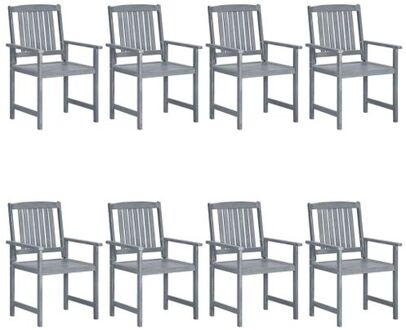 Buitenstoelenset - Massief Acaciahout - 61 x 57 x 92 cm - Grijs